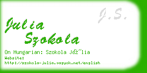 julia szokola business card